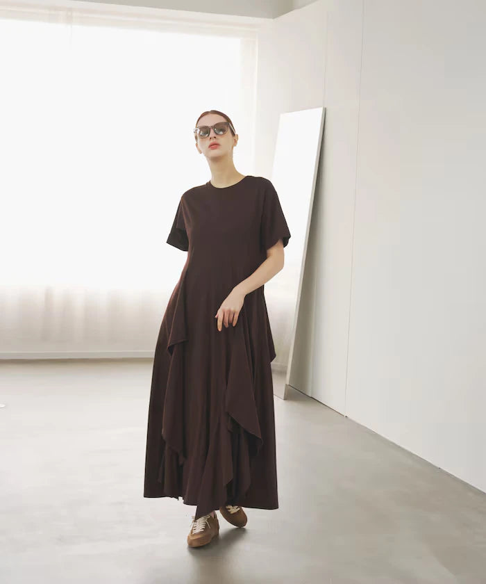 Organic Cotton Draped Flare Dress
