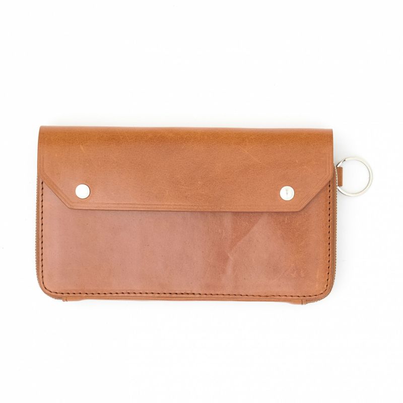 OILED ANTIQUE LEATHER LONG WALLET/ CAMEL