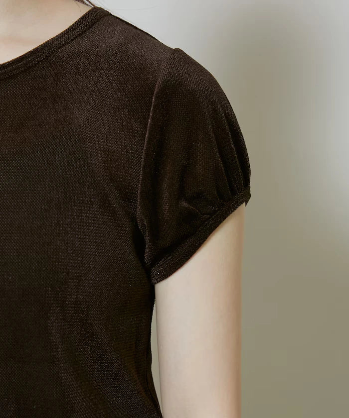 Puff Sleeve Sheer Flocky T-Shirt Limited Edition