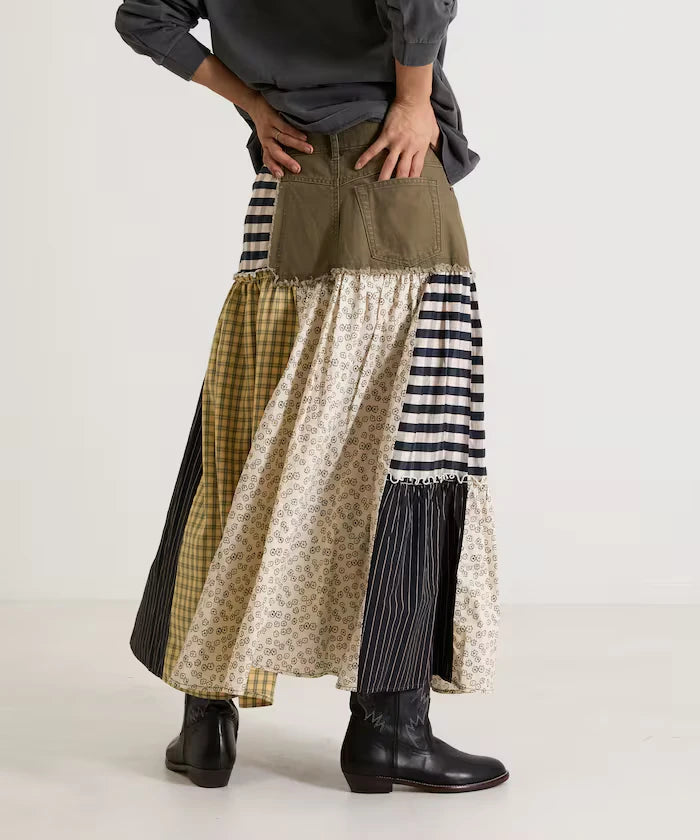 Flower & Check Docking Skirt