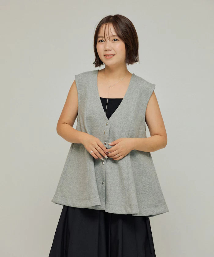 Peplum Silhouette V-Neck Gilet / Vest