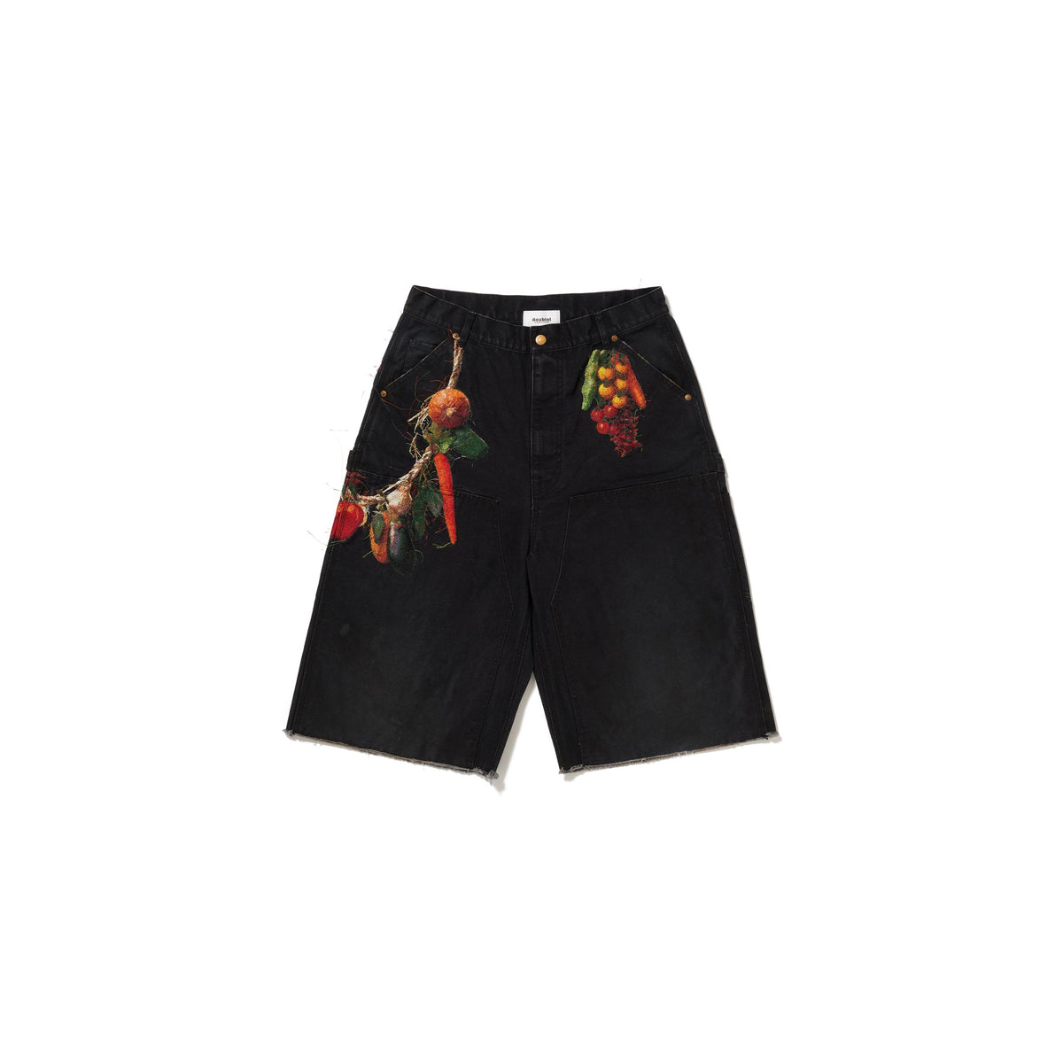 VEGETABLE EMBROIDERY CUT-OFF PANTS
