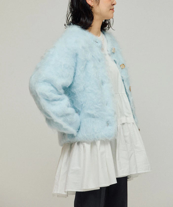 Variation Button Shaggy Knit Cardigan