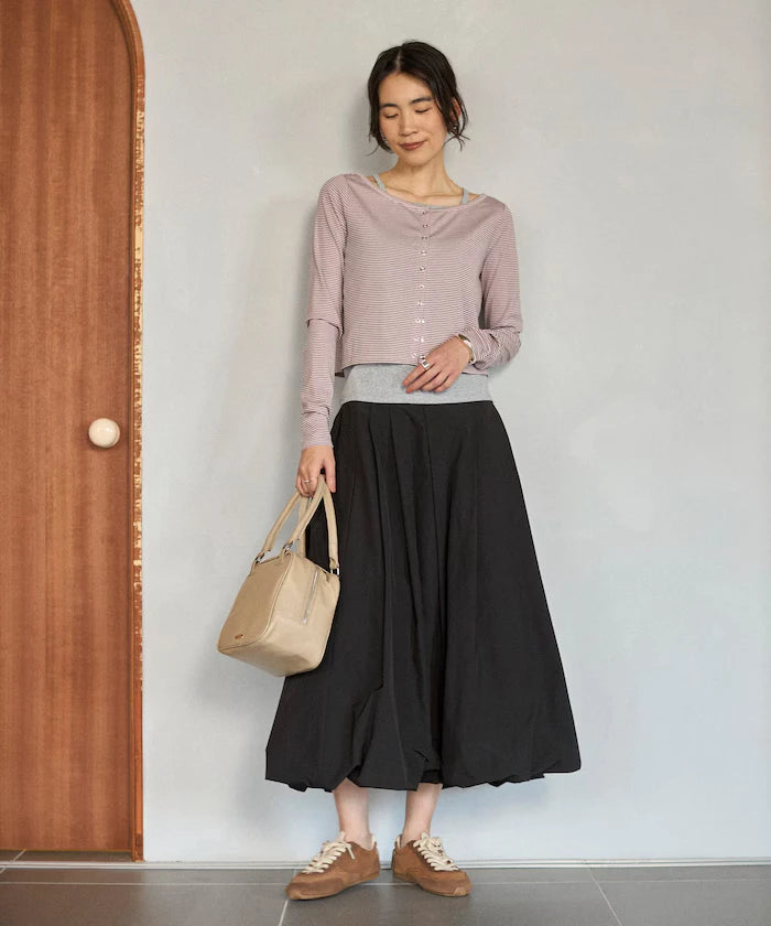 [February 12, 12:00 Release] Layered Set Top / Striped Cardigan & Camisole