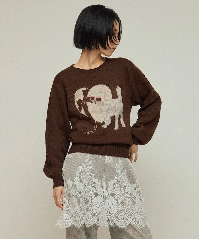 Sweat-like Animal Jacquard Knit