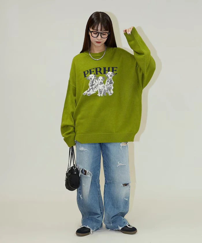 Dalmatian Dog Design Jacquard Knit Limited Edition