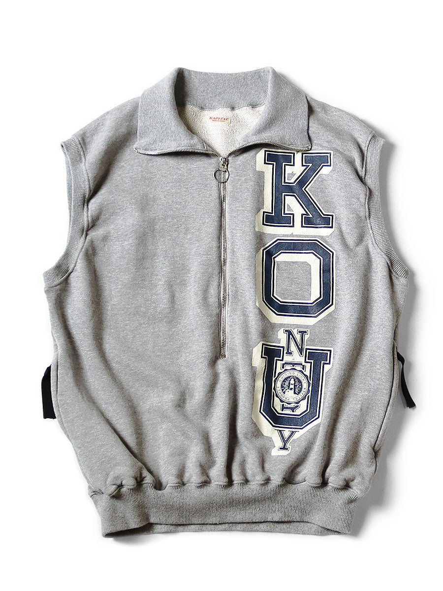 30/-裏毛 ハーフZIPベスト(KO_Upt)