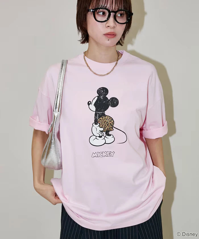 <Functional Material>Mickey Mouse & Minnie Mouse/Face T-Shirt Limited Edition