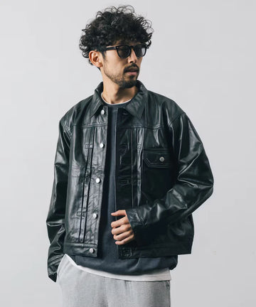Leather Jacket TYPE-1 / Water-Repellent Leather / Cowhide