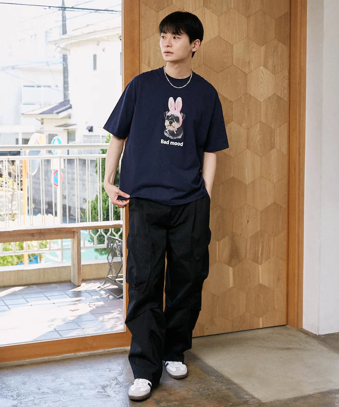 <Functional Material> Bad Mood Dog Print T-Shirt Limited Edition