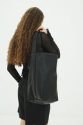 FAKE LEATHER LARGE TOTE BAG