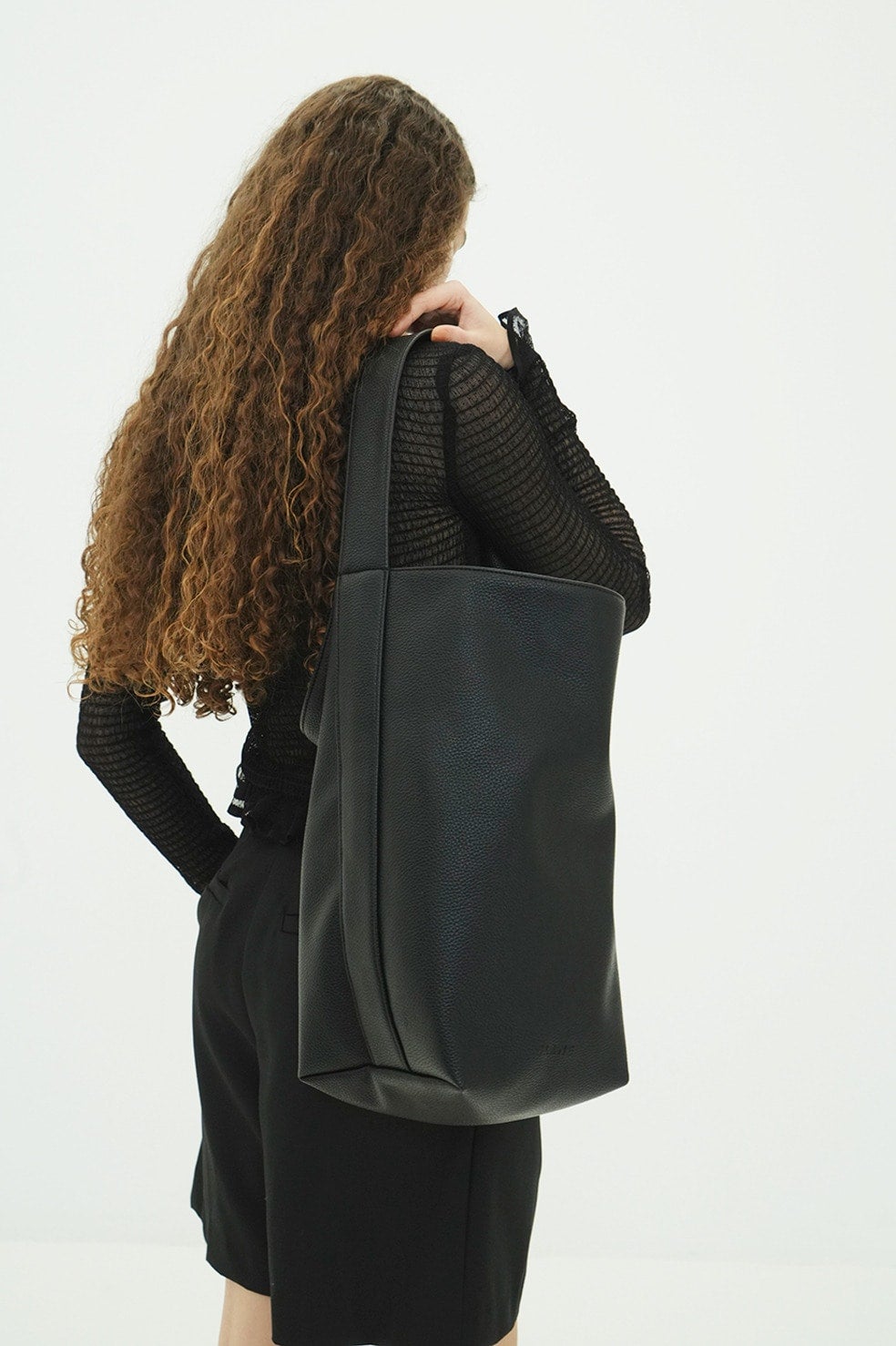 FAKE LEATHER LARGE TOTE BAG