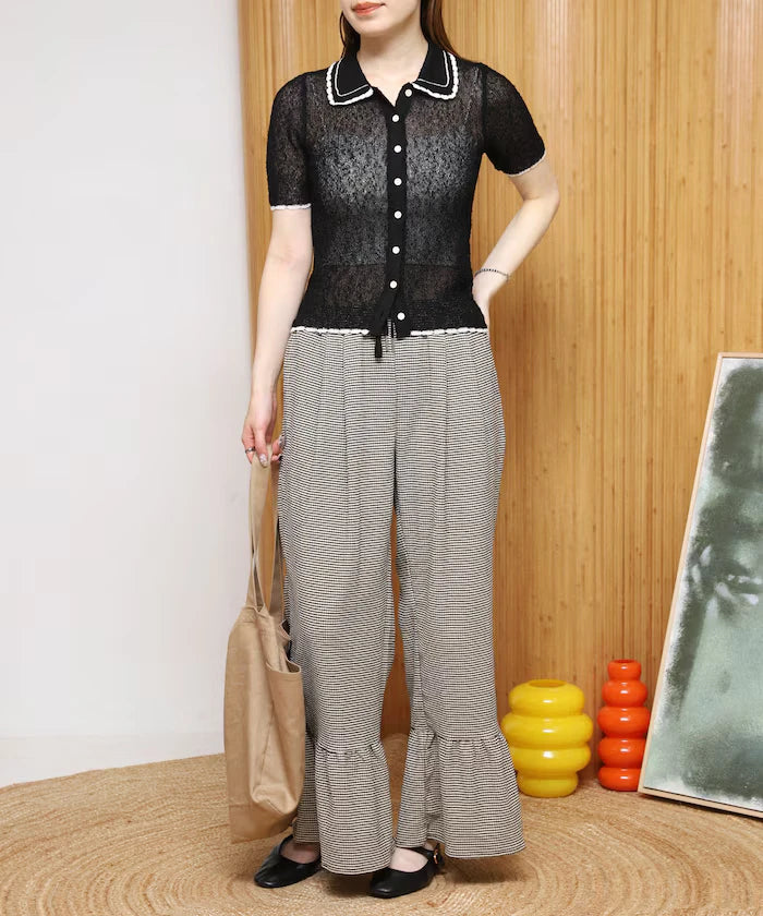 Color Embroidered Polo Collar Cardigan [Limited Edition]