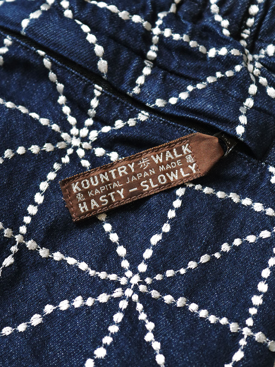 8oz Denim FOLK-DOJO Embroidery Easy Short Pants