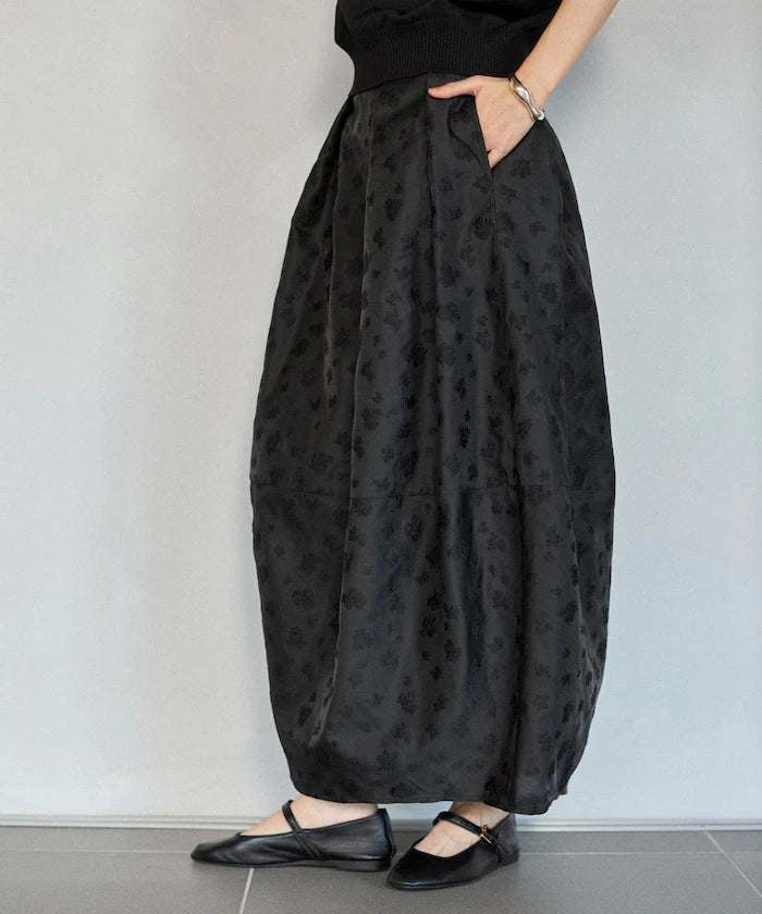 Flower Sheer Jacquard Cocoon Skirt
