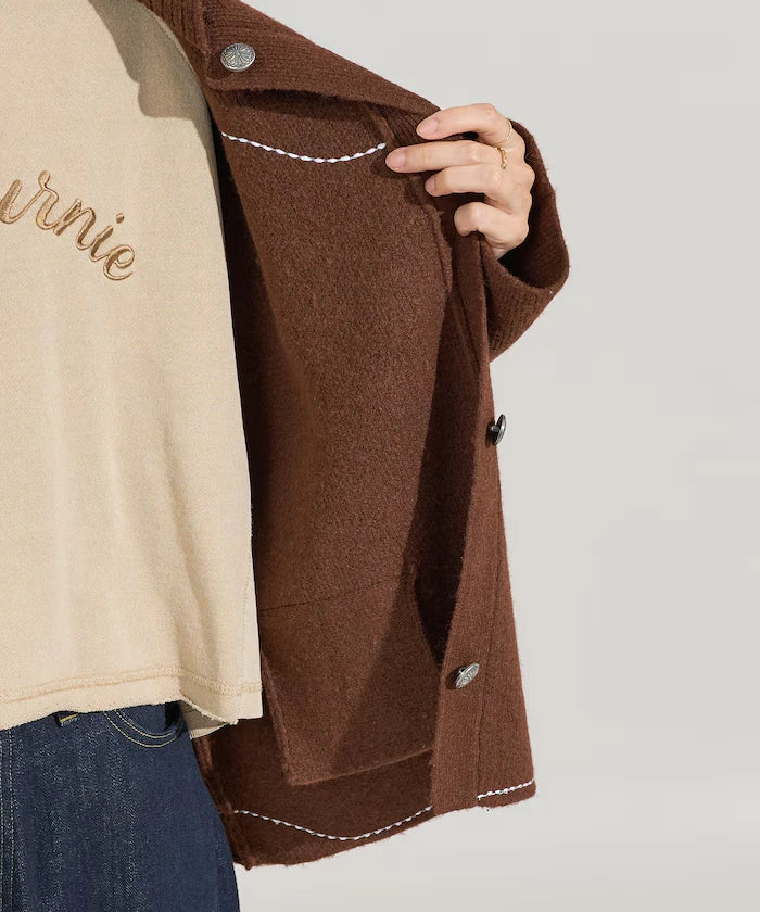 Western-Style Beaded Knit Cardigan