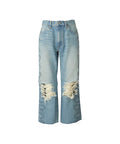Snake Loop 8 Length Crushed Denim Pants
