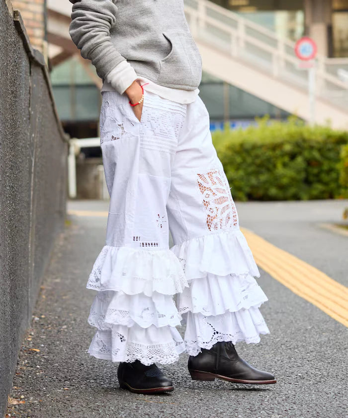 vintage lace tablecloth remake easy pants
