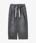 hakama pants black denim bleached