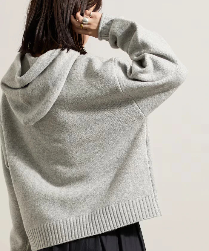 Knit hoodie with pockets