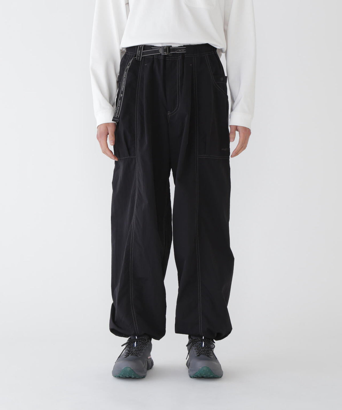 crinkled nylon pants
