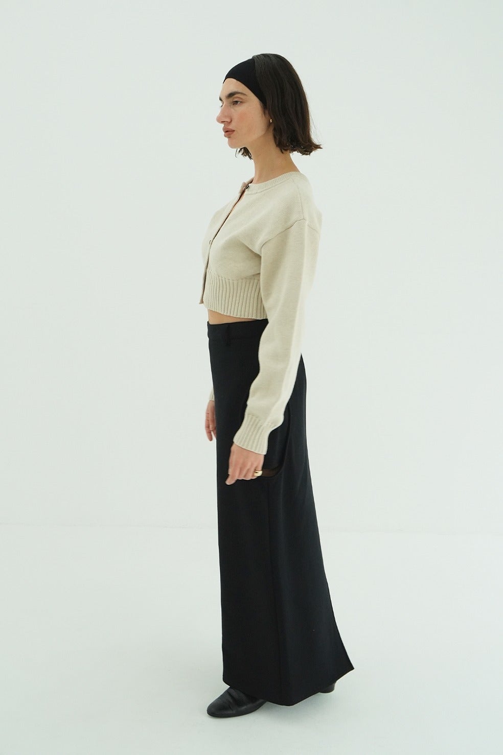 W FACE SHORT KNIT CARDIGAN