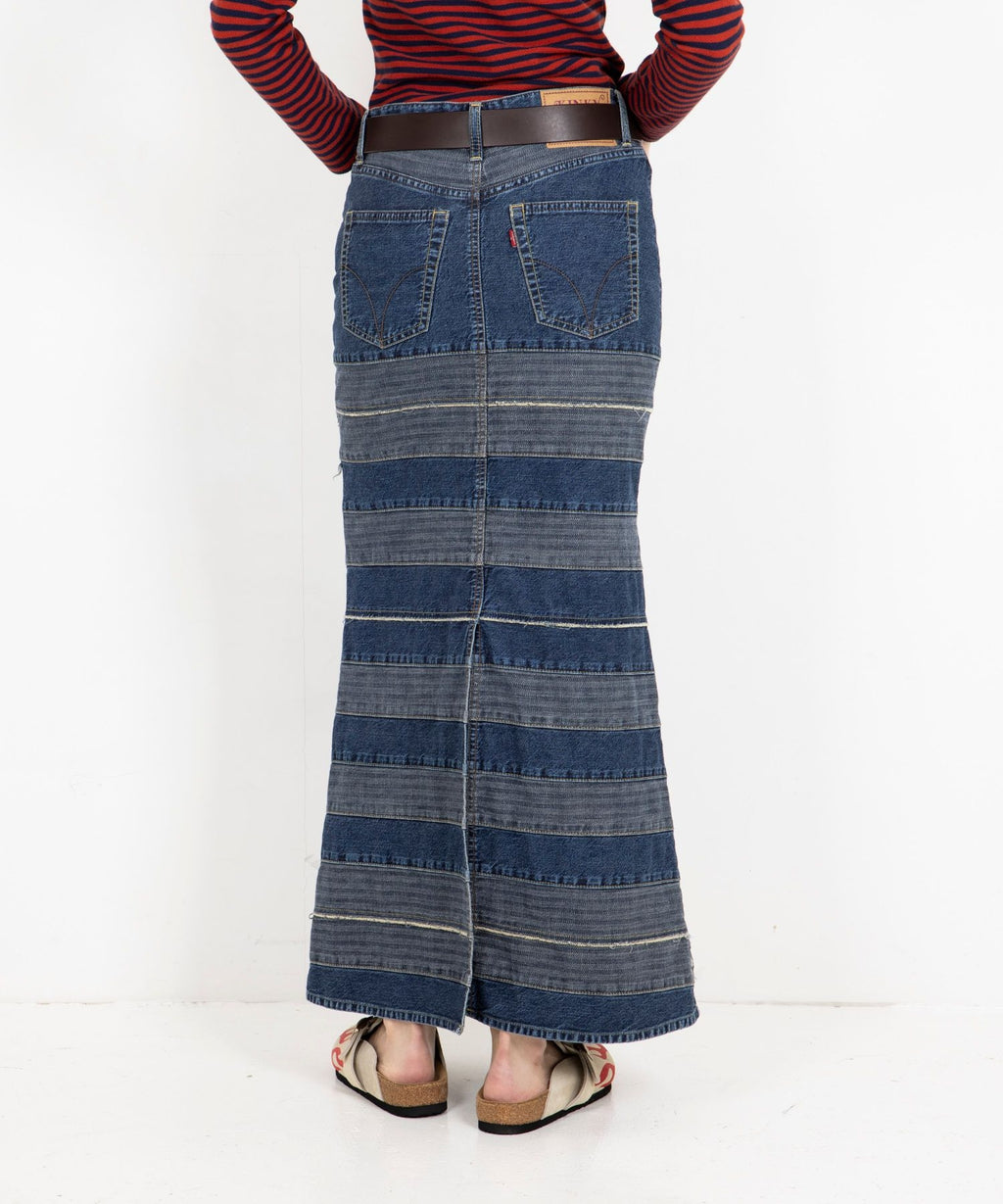 Scratch Denim Mermaid Skirt