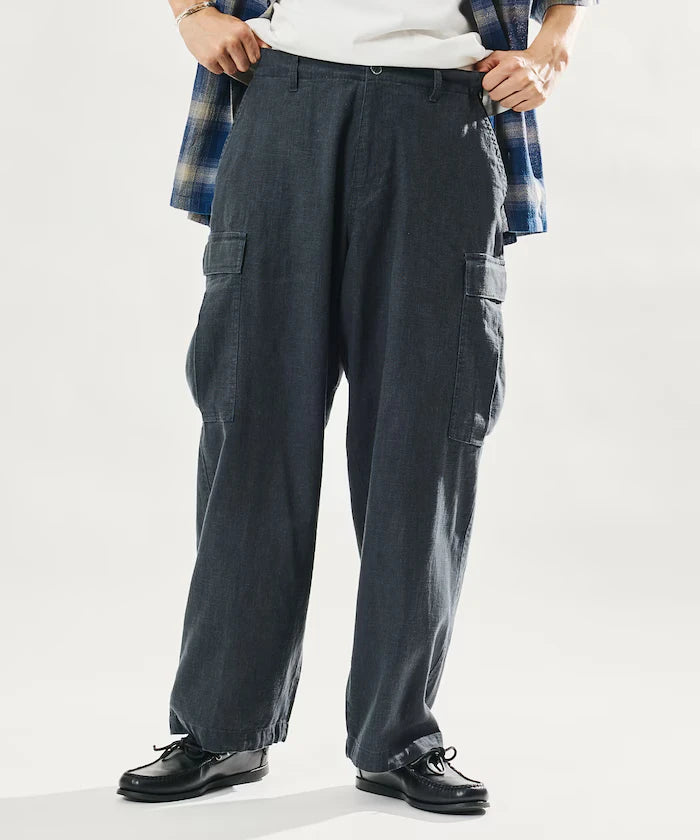 LINEN COTTON EASY CARGO PANTS 【Compatible with Set-Up】