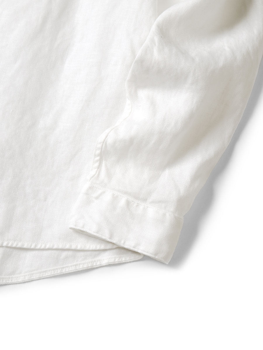 Gauze Linen Herringbone Stand Penny Shirt