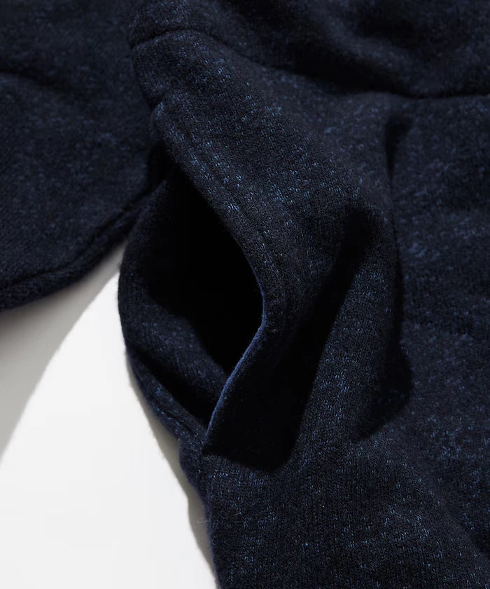Merino Wool＋Cotton Loop Back V-neck Sweatshirt