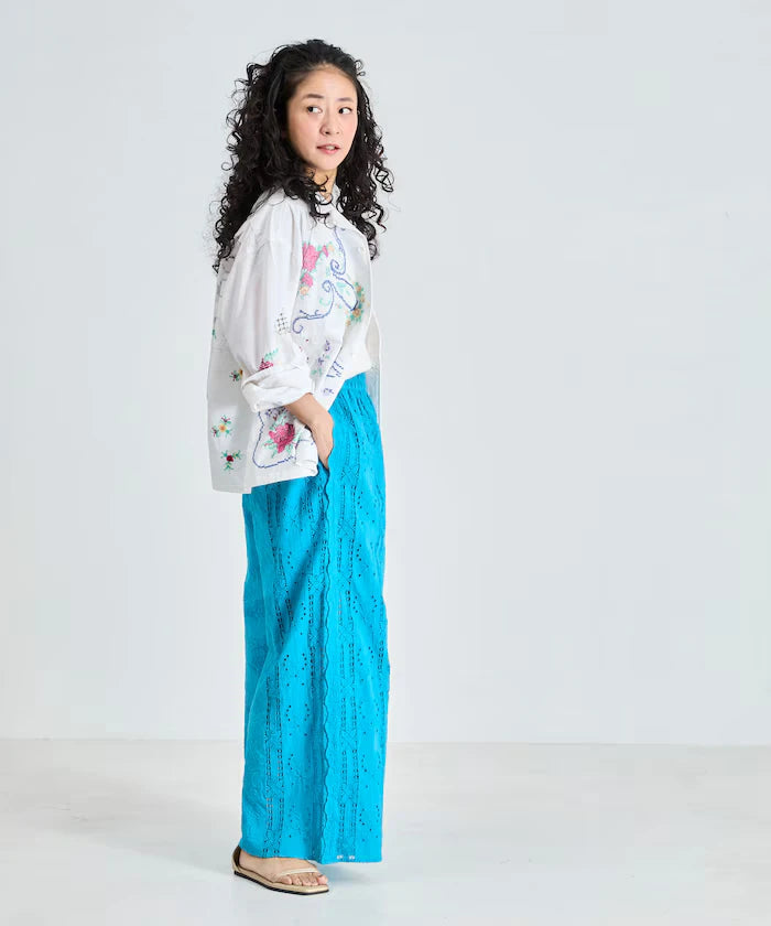Cutwork Embroidered Easy Pants