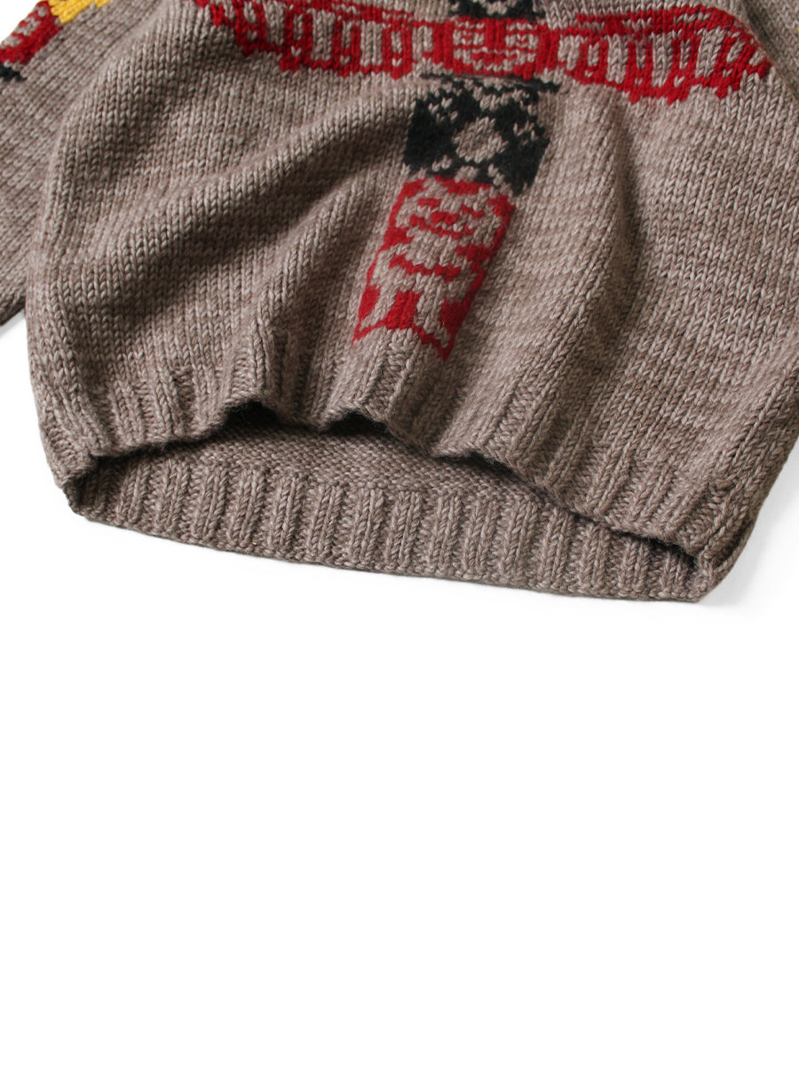 Hand-knit PECKISH totem pole Couching curl...