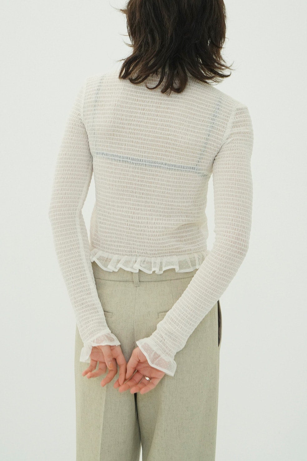 GATHERED MESH SHIRTS