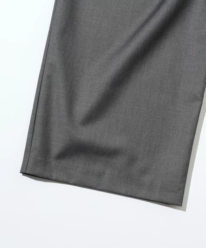 Velour Double Waist Easy Slacks / Wide Silhouette Wool-like Slacks Pants