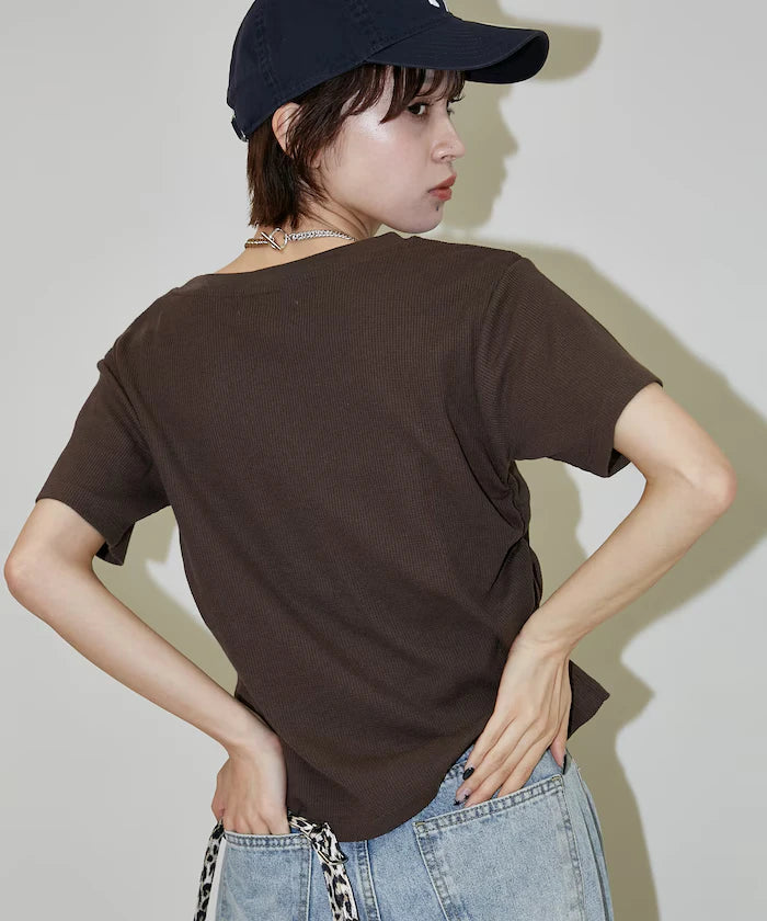 Light Waffle Waist Shirring T-Shirt Limited Edition