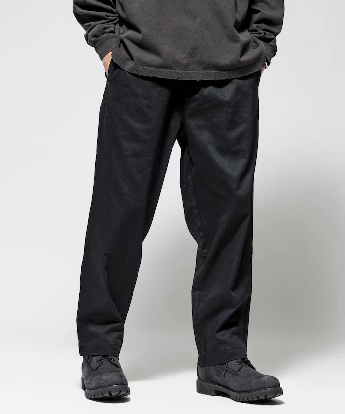Wide Silhouette Drawstring Chino Pants / Tapered Silhouette Easy Chino Pants