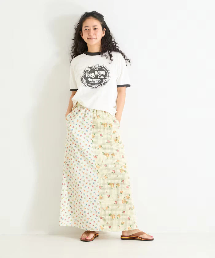 Floral Satin Skirt