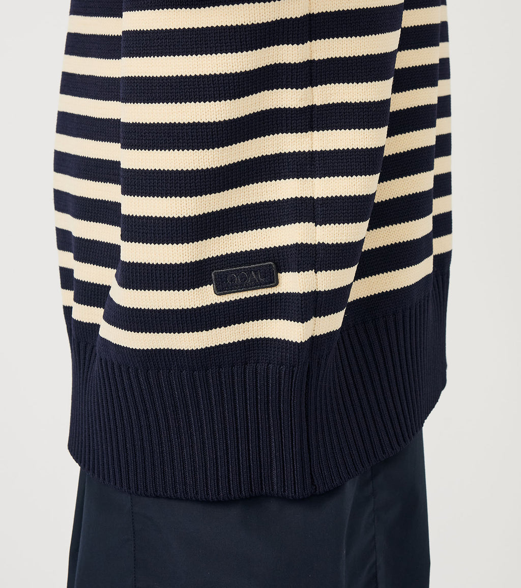 Mock Neck Stripe Sweater