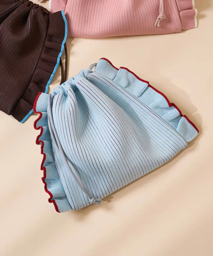 Multiway Color Knit Frill Shoulder Bag