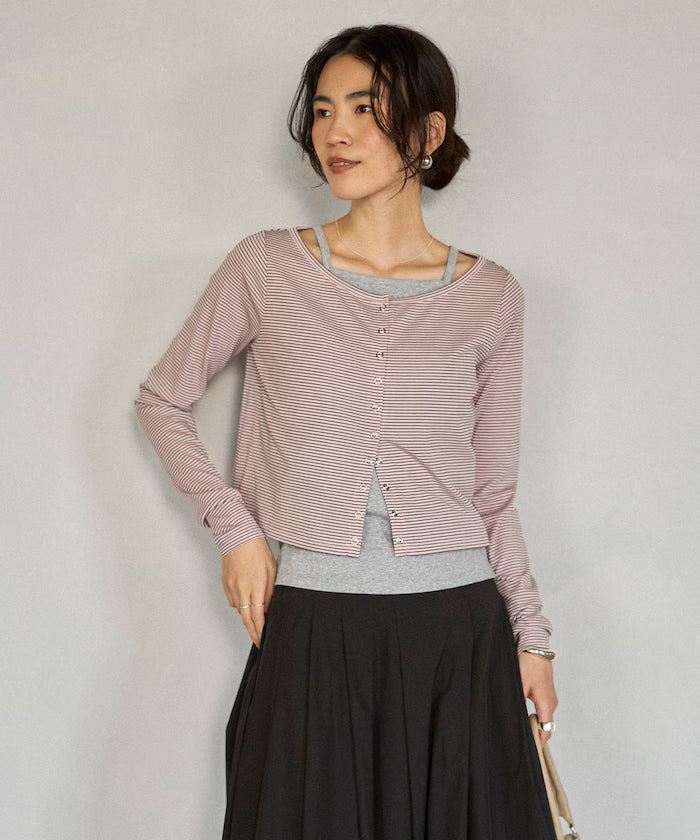 [February 12, 12:00 Release] Layered Set Top / Striped Cardigan & Camisole