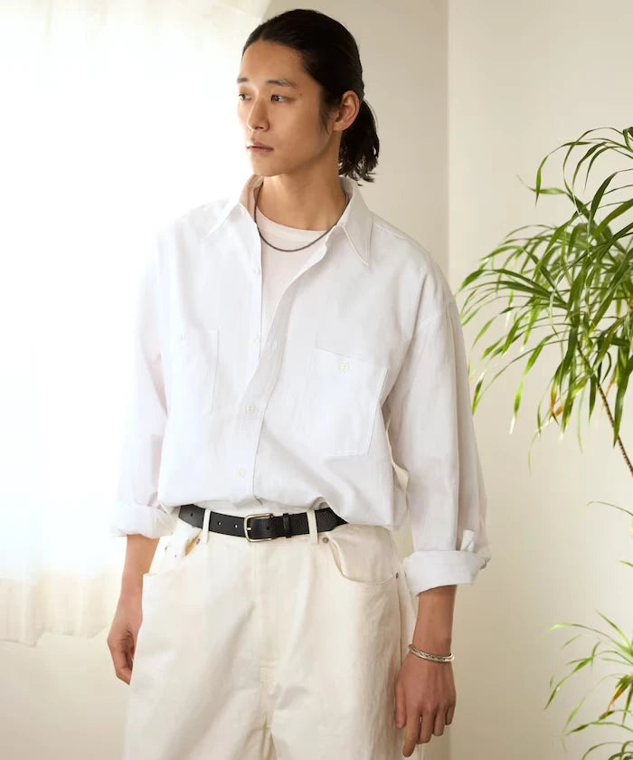 Oversized Classic Regular Collar Chambray Shirt Long Sleeve