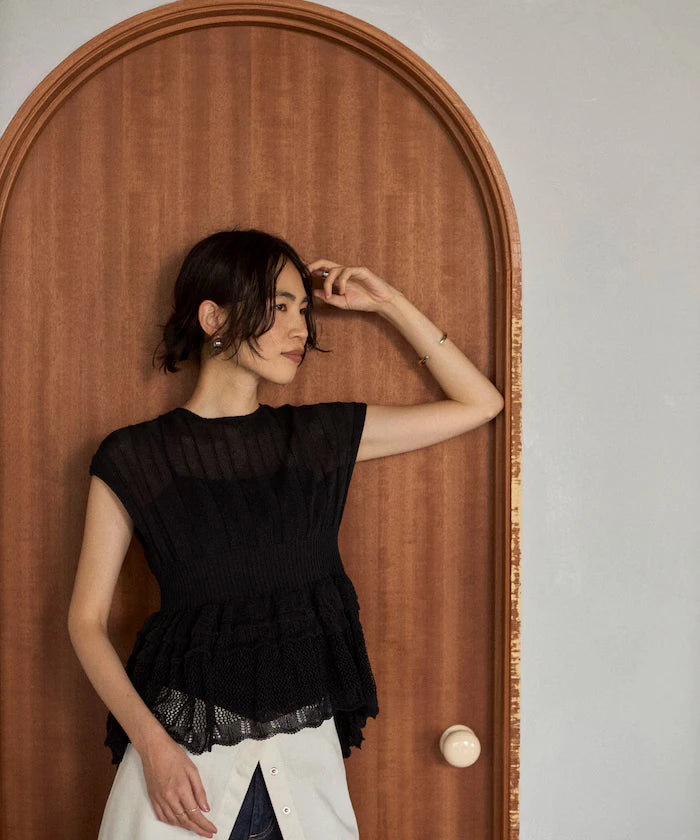 Japan Made Whole Garment Peplum Top