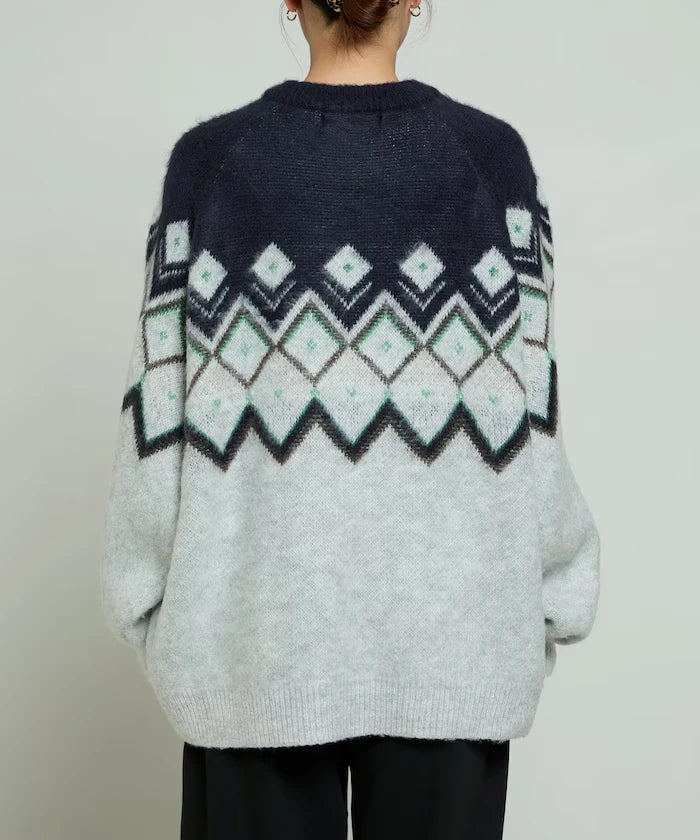 Jacquard Mohair Touch Knit Pullover Limited Edition