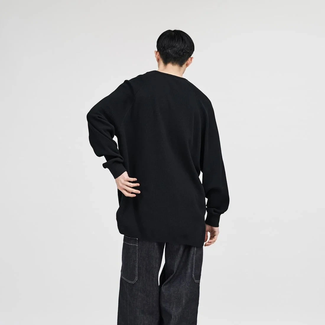 Graphpaper / Waffle L/S Henley Neck Tee (GU233-70136B)