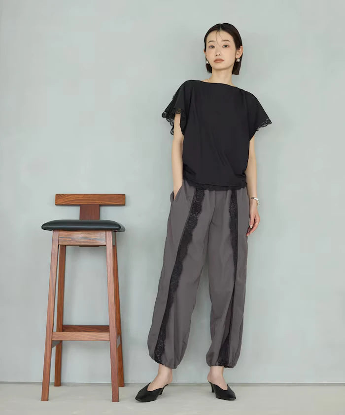 Handkerchief Sleeve Shirring Blouse