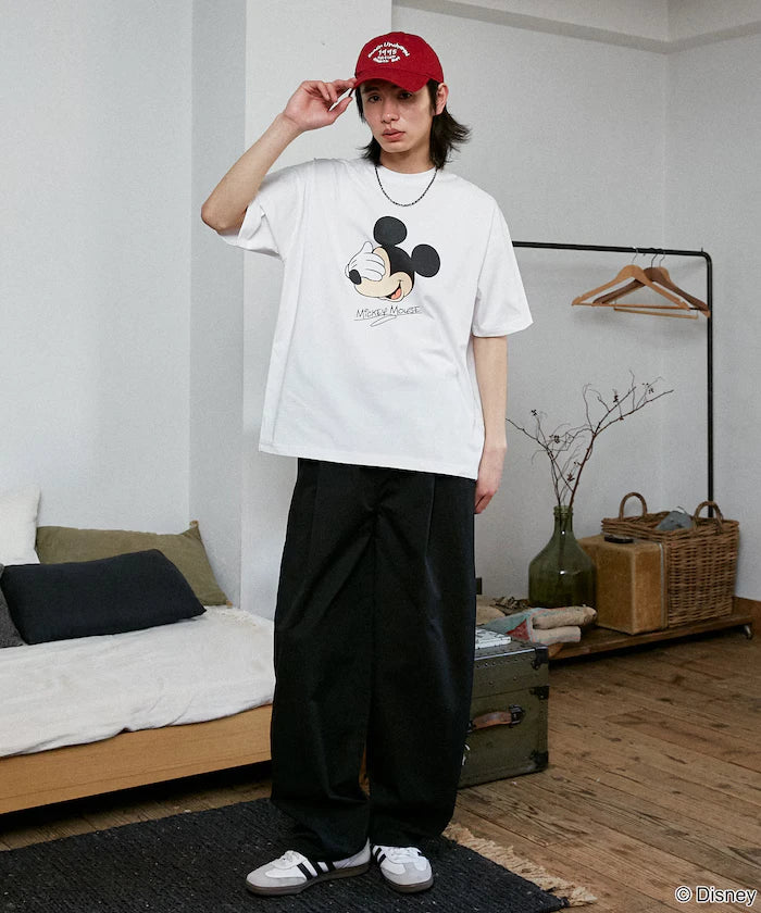 <Functional Material>Mickey Mouse Face T-Shirt Limited Edition