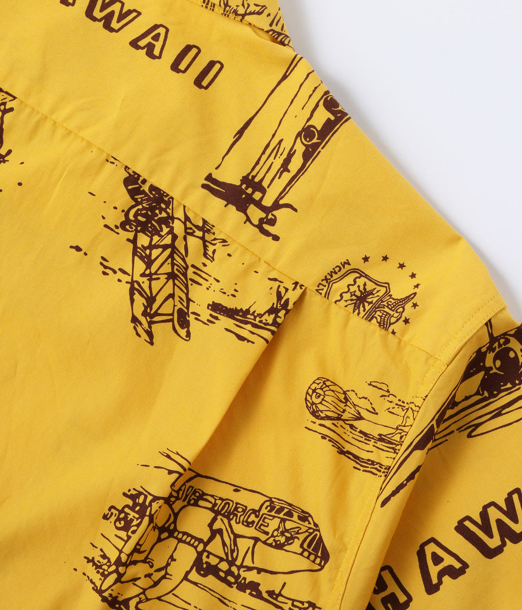 Cotton Broad Hawaiian Shirt "Island Aviation"