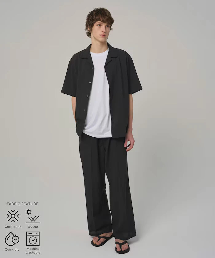 Functional Material Open Collar Short Sleeve Shirt Set 3 Piece Set / Washable / UV Cut / Quick Dry / Cooling Touch