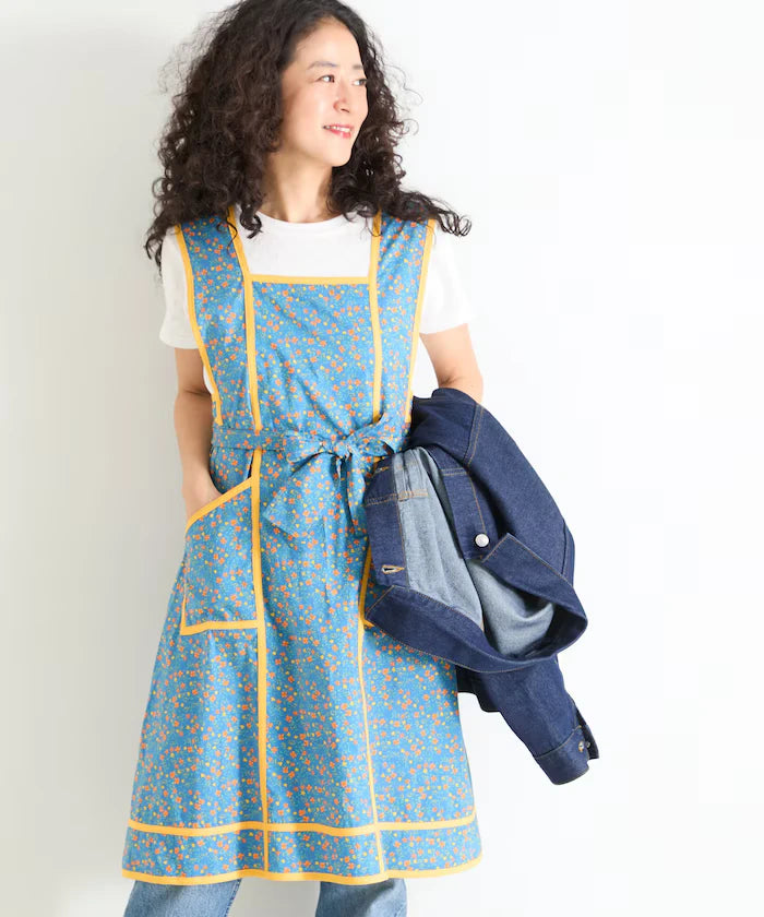 Floral Pattern Apron Style Dress