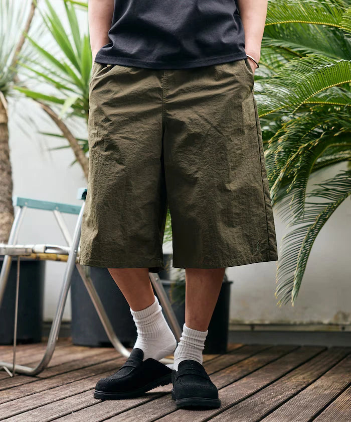 Nylon Sleek Water Length Baggy Shorts